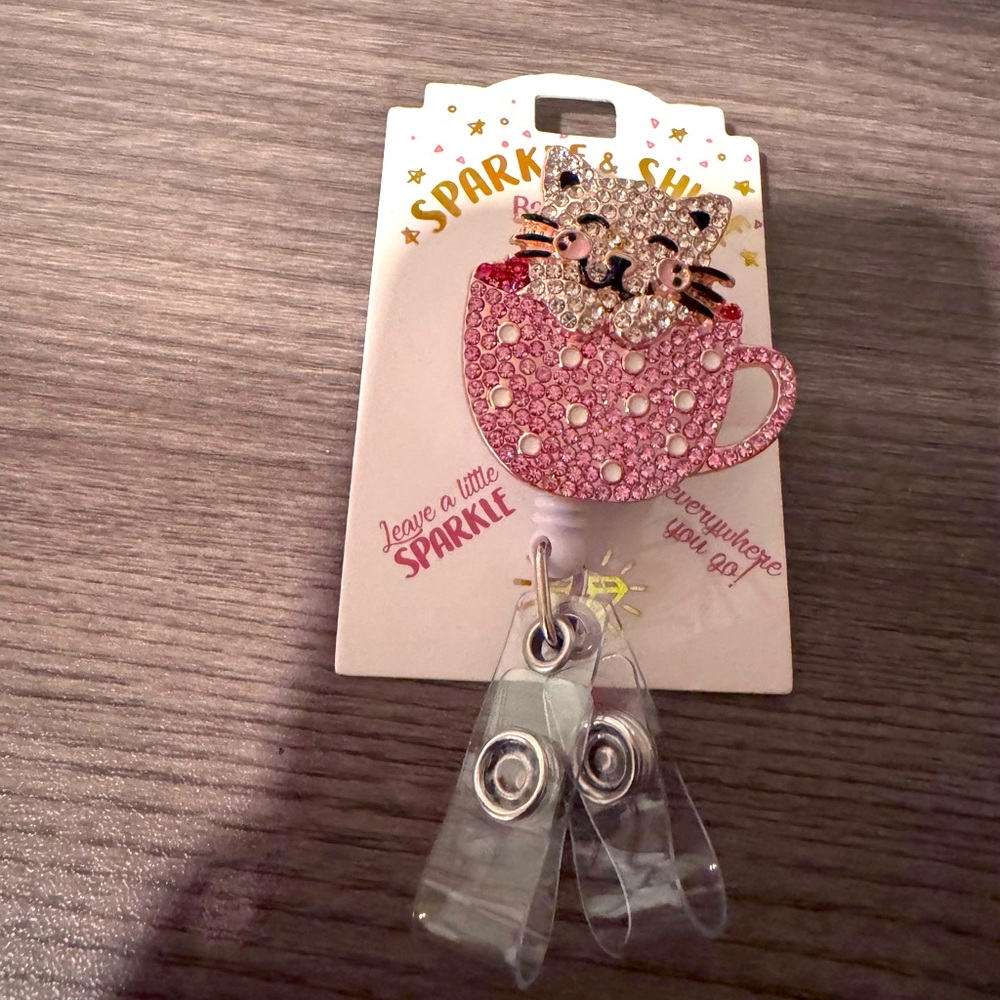 Sparkly Cat Badge Reel - Picture 1 of 3